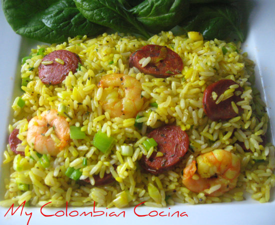 Arroz con Chorizo y Camarones