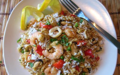 Arroz con Mariscos y Coco