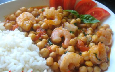 Cazuela de Garbanzos con Camarones