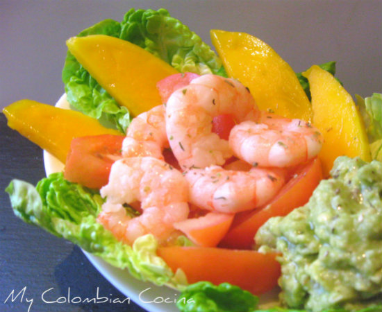 Ensalada de Camarones, Mango y Aguacate