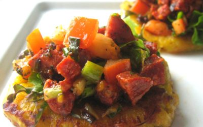 Patacon con Picado de Chorizo