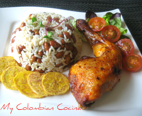 Pollo Asado con Arroz Caribeño