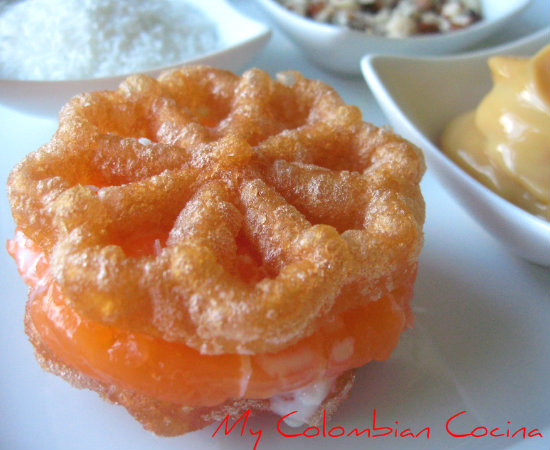 Solteritas con Crema (Deep Fried Rosettes)